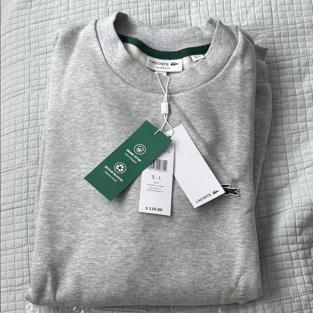 Lacoste Men's Light Gray Crewneck Sweater